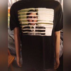Men's Black Graphic T shirt featuring Steve Carrel "I am dead inside..." Size L